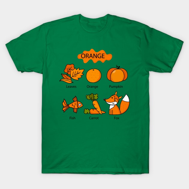 Orange Color T-Shirt by Mako Design 